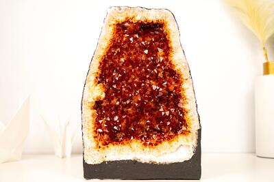 AAA-Grade Citrine Geode Cathedral with Madeira Orange Citrine Druzy 31 Lb