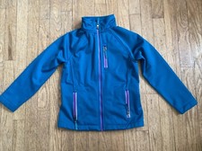 Lands End Fleece Lined Shell Jacket, Teal Youth Size 6x-7