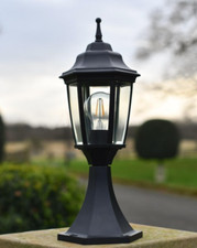 "Carmen" Black Pillar Light Outdoor Garden Post Lighting