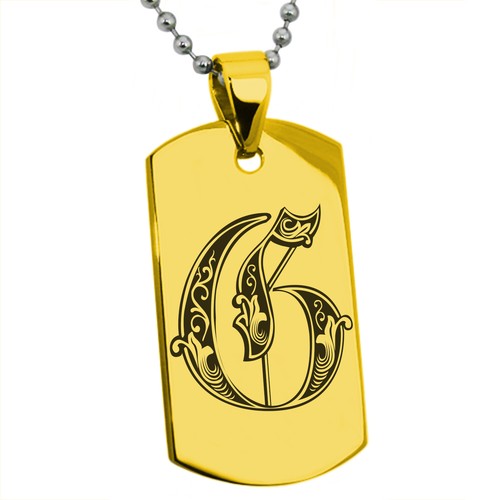 Collar o llavero con etiqueta de perro con letra de alfabeto de acero inoxidable con monograma real - Imagen 53 de 209