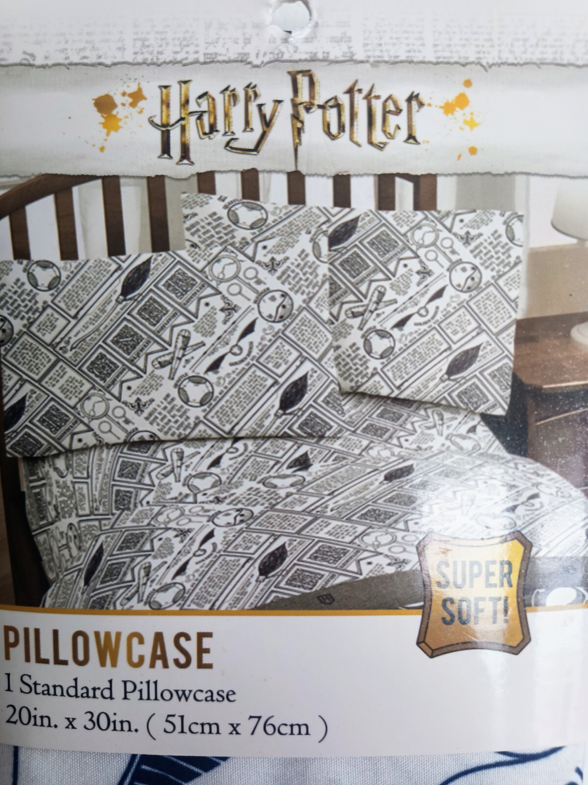 Harry Potter Pillowcase 1 Standard Quidditch Magic Wand 20 in x 30 in