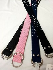 Kids Canvas Web Toddler Girls hearts Stud Belts S M L XL see colors