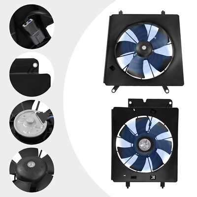 Pair  AC Condenser Cooling Fan for Honda CR-V CRV 2002 2003 2004 -2006