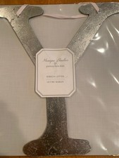  Decorative Letter Y Wood/Silver Monique Lhuillier Pottery Barn- New