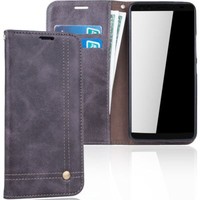 Htc U12 Handy HüLle Schutz Tasche Case Flip Cover Wallet Schale Etuis Grau