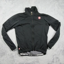 Castelli Cycling Jacket Womens Size XL Black Soft Shell Gore Windstopper Pockets