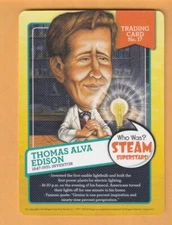 Thomas Edison Steam Superstars Trading Card #17 Inventor Port Huron Michigan