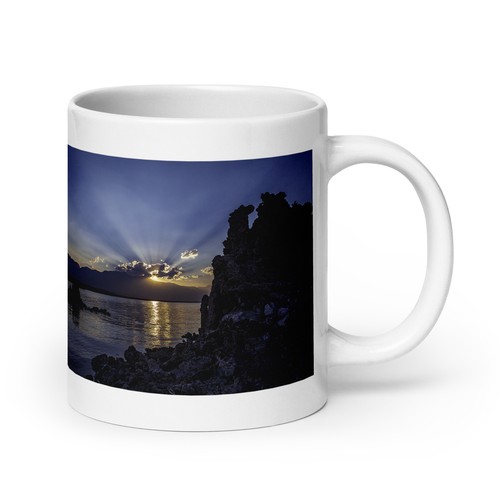 Kaffeebecher mit Foto von Mono See bei Sonnenuntergang | weiß glänzend Tasse - Bild 8 von 10