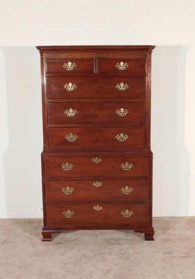 Baker Mahogany Chippendale Style Chest on Chest