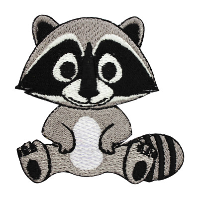 Raccoon Patch, Cartoons patch Embroidered Iron on Patch 7x7 cm