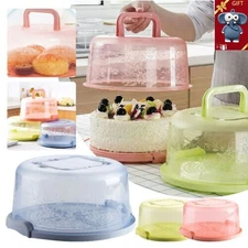Deep Plastic Cake Box Carrier Storage with Handle Locking Lid Inner Tray
