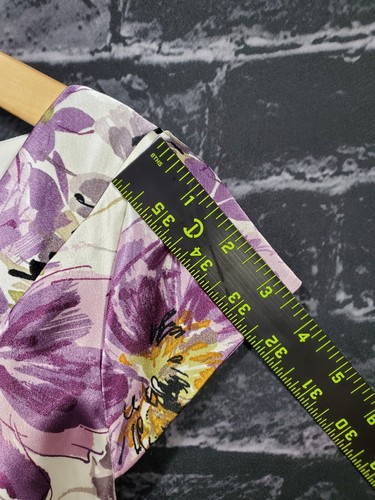 London Times Midi Sheath Dress Women 8 Purple Floral Sateen Stretch Cottagecore - Picture 9 of 13