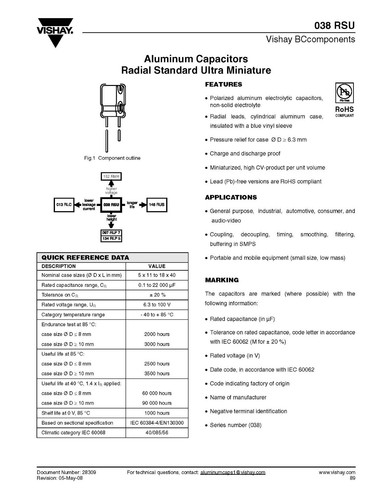 2pcs- Vishay BC (PHILIPS) 038 1000uF (1000µF) 50V Radial Electrolytic Capacito - 第 5/5 張圖片