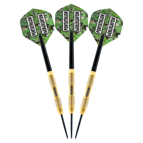Tungsten Darts PENTATHLON™ Gold Royal 23g Barrels, Shafts, Circuit Board Flights - Picture 2 of 9