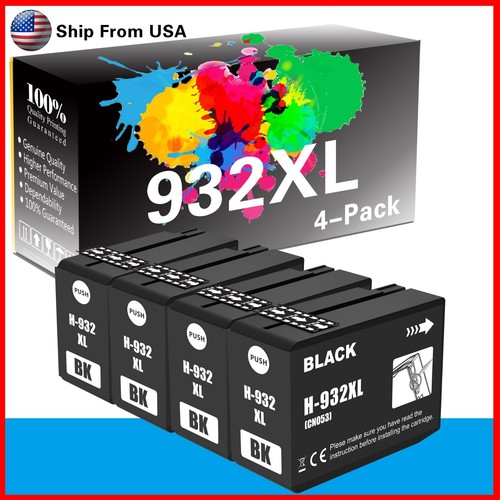 4PK 932 Ink Cartridge Fit For Officejet 6100 6700 7612 Printer - 第 1/2 張圖片