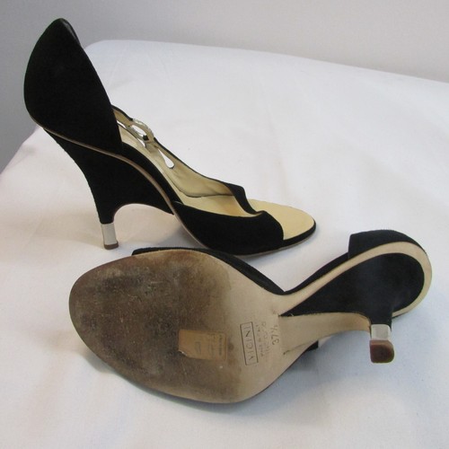 Giuseppe Zanotti Design, Women Black Genuine Suede Heel Elle 110 Sandlo Size 7.5 - Picture 6 of 6