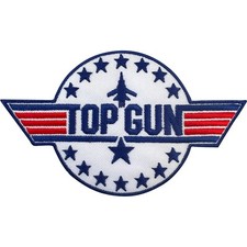 Top Gun Patch Iron Sew On Embroidered Badge Fighter Pilot Embroidery Motif Decal