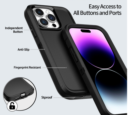 Rugged Defender Case for iPhone 14 14 Plus 14 Pro Max Belt clip Fits OtterBox PK - Imagen 4 de 8