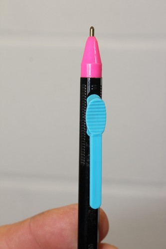 Vintage RARE Scripto Double-End Ballpoint Pen Green/Pink DOESN'T WORK Slide T420 - Picture 2 of 13