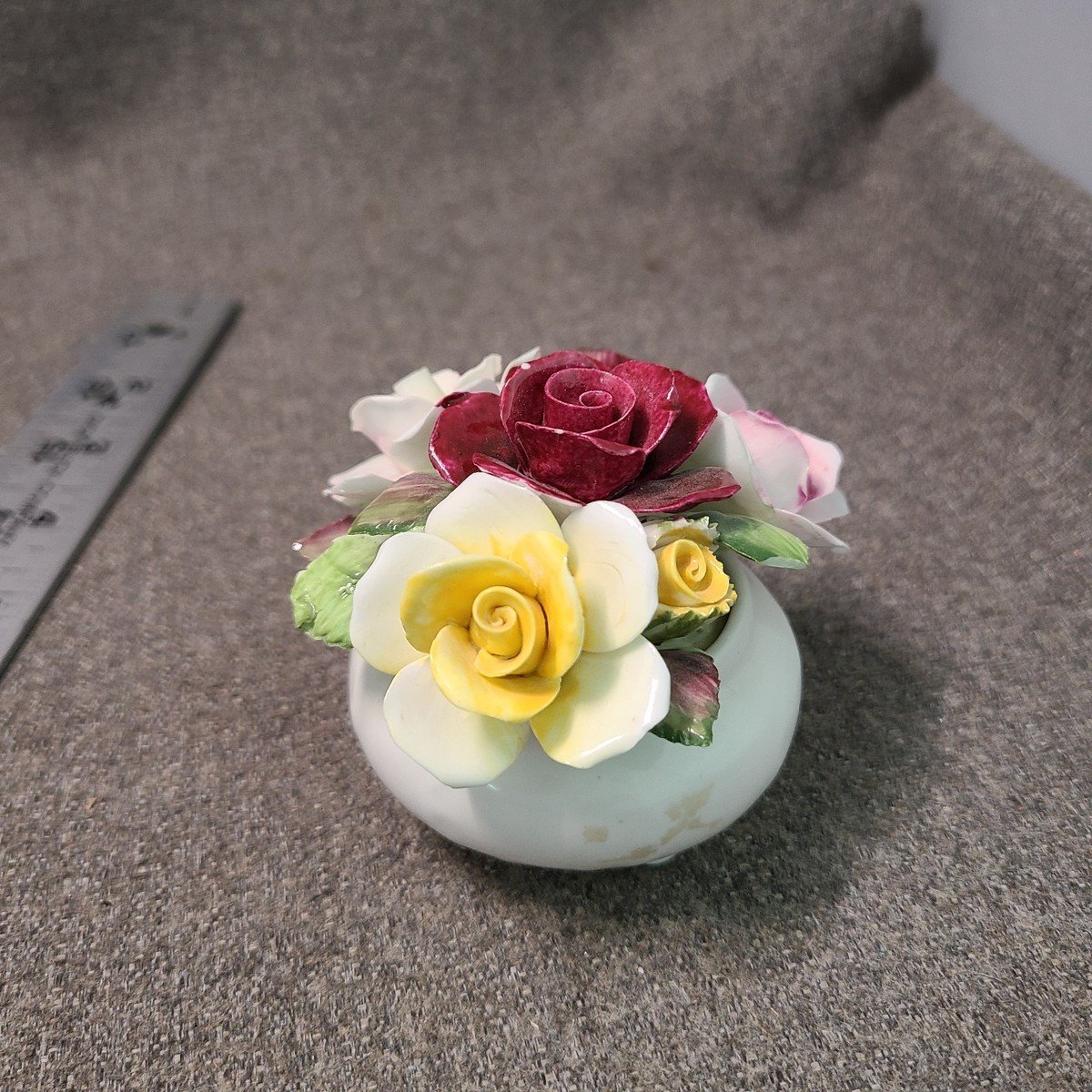 Vintage Royal Doulton Porcelain Bone China Flower Basket Pot Roses