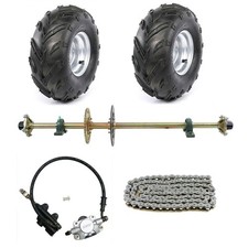 44" ATV Rear Axle Kit Sprocket Hub Brake 7" Wheels Kit Golf Dirt Bike Buggy Quad