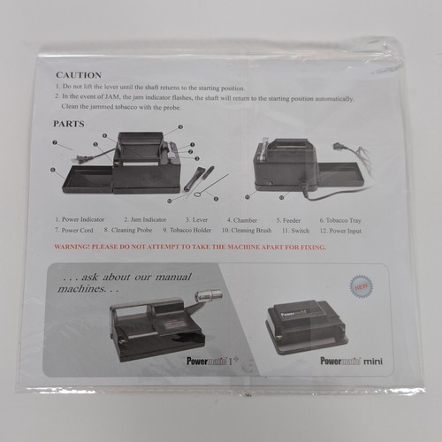 Máquina de rodillos inyectores de cigarrillos eléctricos POWERMATIC II+ 2 PLUS con bandeja y tolva - Imagen 15 de 23