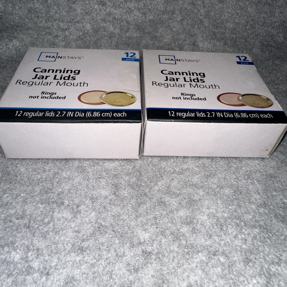 24 tapas Mainstays tapas de tarro de enlatado bucal regular - 2 cajas nuevas de 12 tapas sin BPA Foto 4 de 4