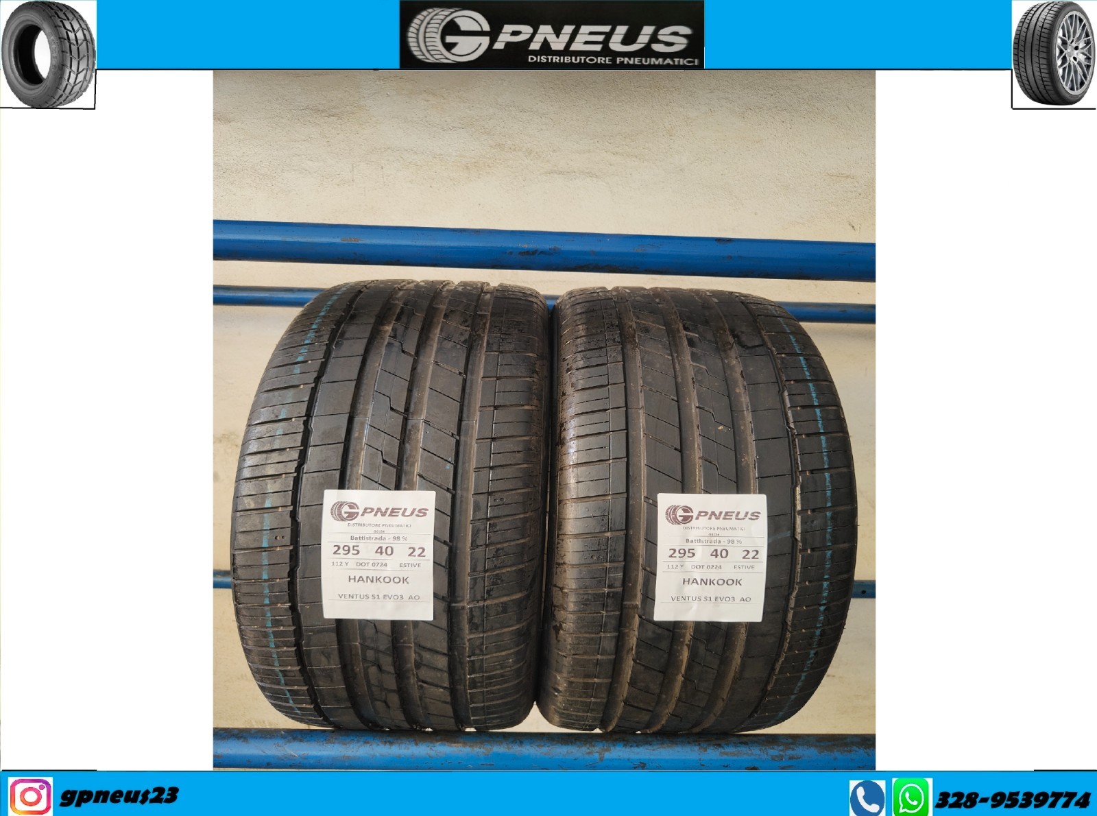 295 40 22 112 Y Hankook Ventus S1 Evo3 2024 PNEUMATICI USATI - 98%