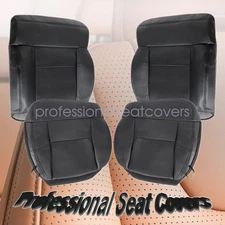 Driver & Passenger Bottom & Top Leather Seat Cover Black For 2004-2008 Ford F150