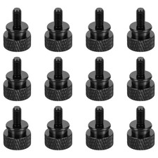 12 Pcs Computer Case Thumb Screw M4x8mm Knurled Screws, Black