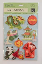 Happy Trails China Travel Grand Adhesions Scrapbooking Stickers By K&Company