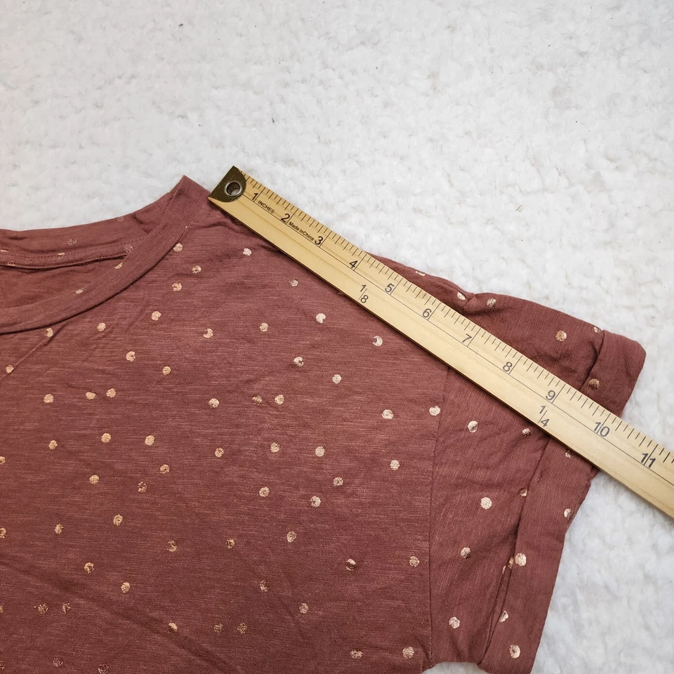 Maurices 24/7 Dolman Manga Corta L Borgoña Dorado Lunares Algodón Modal Suave Foto 4 de 4