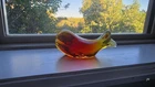 Vintage Blenko Glass Whale Paperweight Rare!