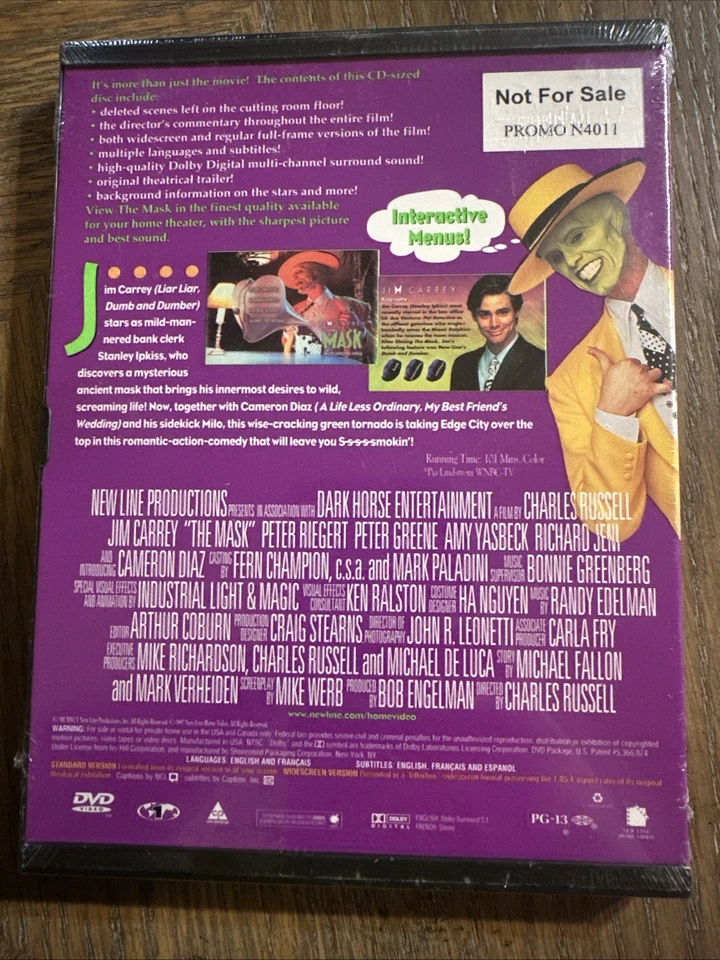 The Mask From Zero to Hero (DVD, 1994, Promo) Snap Case Jim Carrey NEW SEALED - Image 3 of 4