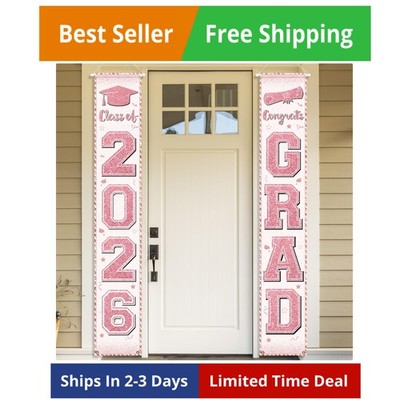 Pink Graduation Decorations, Pink Graduation Party Decorations 2026, Congrats Gr