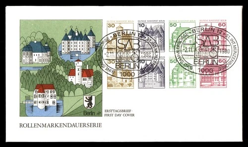 Mayfairstamps Germany FDC 1980 Castles Combo Rollenmarkendauerserie First Day Co