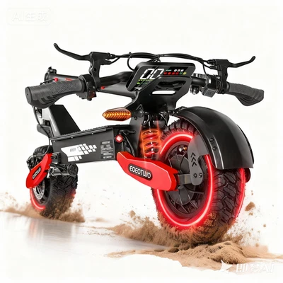 1200W Off-road Electric Scooter for Adult 48V13AH 30MPH 11''Commuting E-Scooter - Image 1 of 4