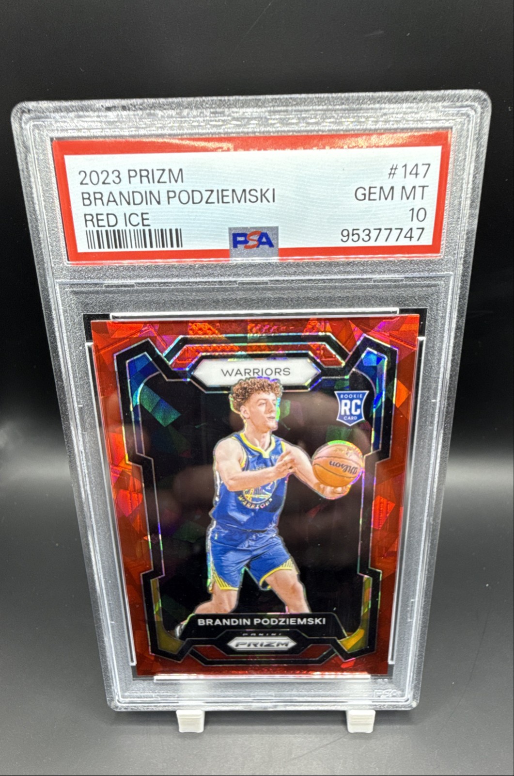 2023-24 Panini Prizm - Brandin Podziemski #147 Red Ice Prizm (RC)