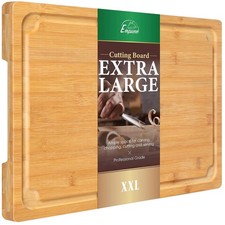 Kitchen Bamboo Cutting Board with Juice Groove, Handles