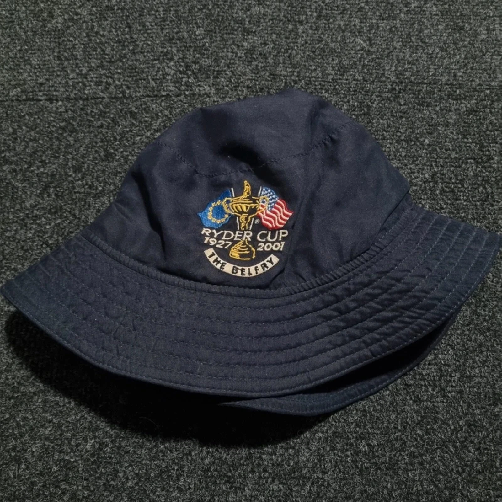 Sunderlands of Scotland 2001 Ryder Cup The Belfry Bucket Hat Vintage Navy