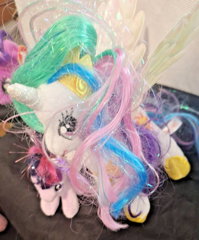 Lot Of 6 My Little Pony Stuffed Animal  Plush TY One Is A Keychain