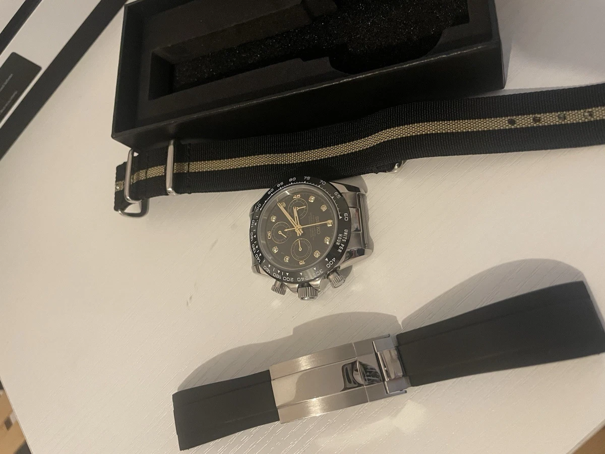 Seiko Mod Quarz Vk63 40mm Black And Gold
