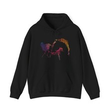 Horse with Girl Hoodie, Horseback Riding Lovers Equestrian Women Girls Hoodie