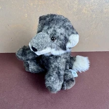 Russ Berrie Howlie Gray Wolf Pup 6" Plush 259 Sitting Realistic Vintage