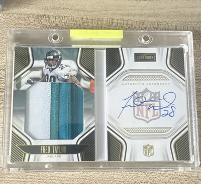 Panini 2022 Playbook Jersey Autographs Fred Taylor Gold Auto #PJA-FT /99 Jaguars