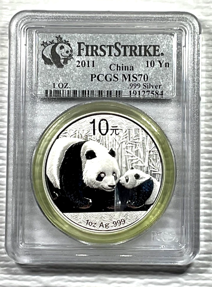 Chinese Panda PCGS Grade MS 70 1 oz Precious Metal Content per