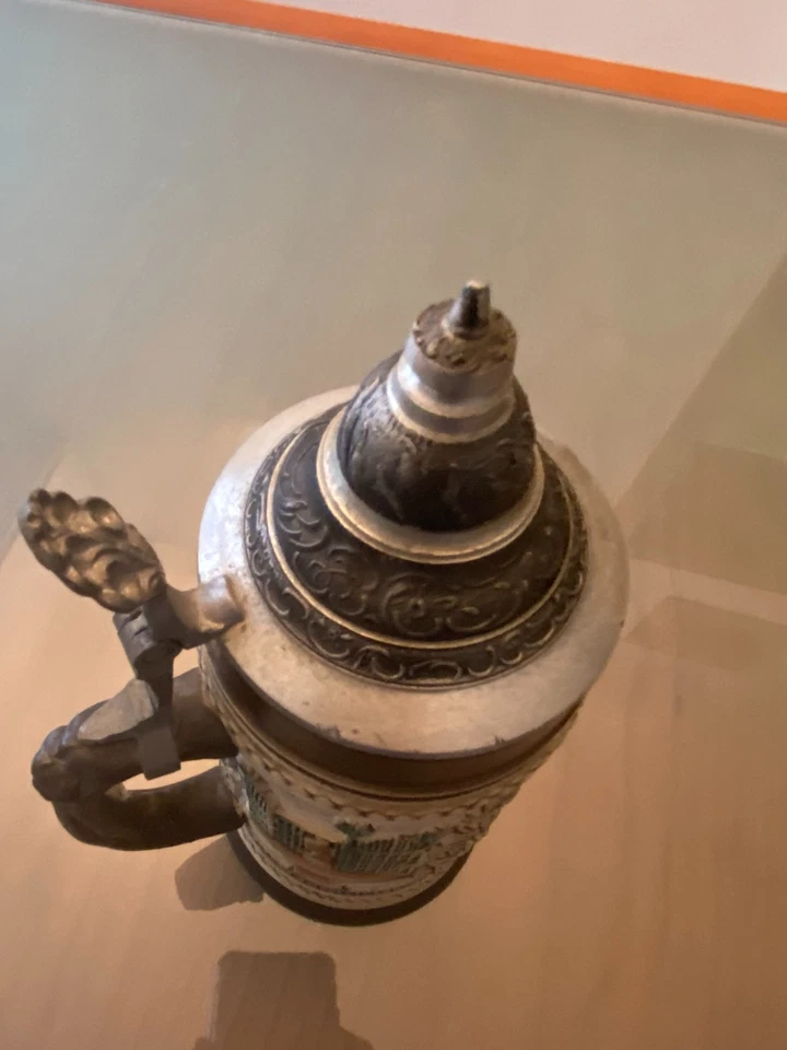 Boccale Birra in ceramica colorata coperchio in peltro - Nürnberg - SPED. GRATIS - Immagine 4 di 4