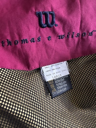 Vintage Thomas E Wilson Jacket Mens L Gore-Tex Nylon Track Golf Blue Burgundy - Picture 11 of 12