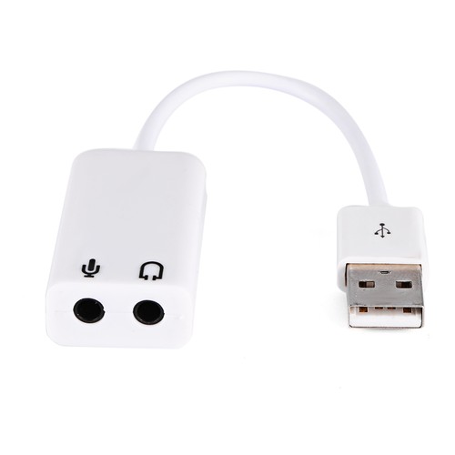 White USB 2.0 Channel Virtual 7.1 Effect Xear 3D Sound Card Adapter Fo NEW - Afbeelding 7 van 8
