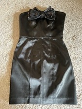 Betsey Johnson Black Strapless Party HOCO  Dress 2 Little Black dress bow  
